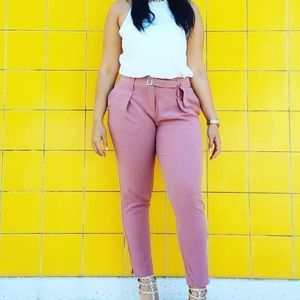 Pink dress pants with belt 19